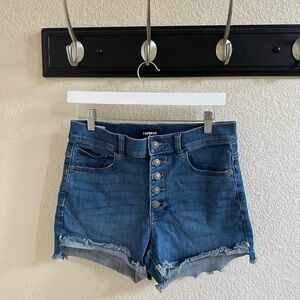 Express Women's Shortie High Rise Jean Shorts